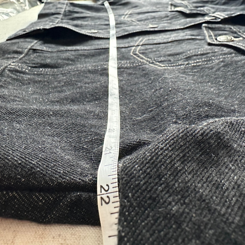 Chico Cropped Convertible Denim Cape Jacket Dark Wash Black Size F - Picture 11 of 13